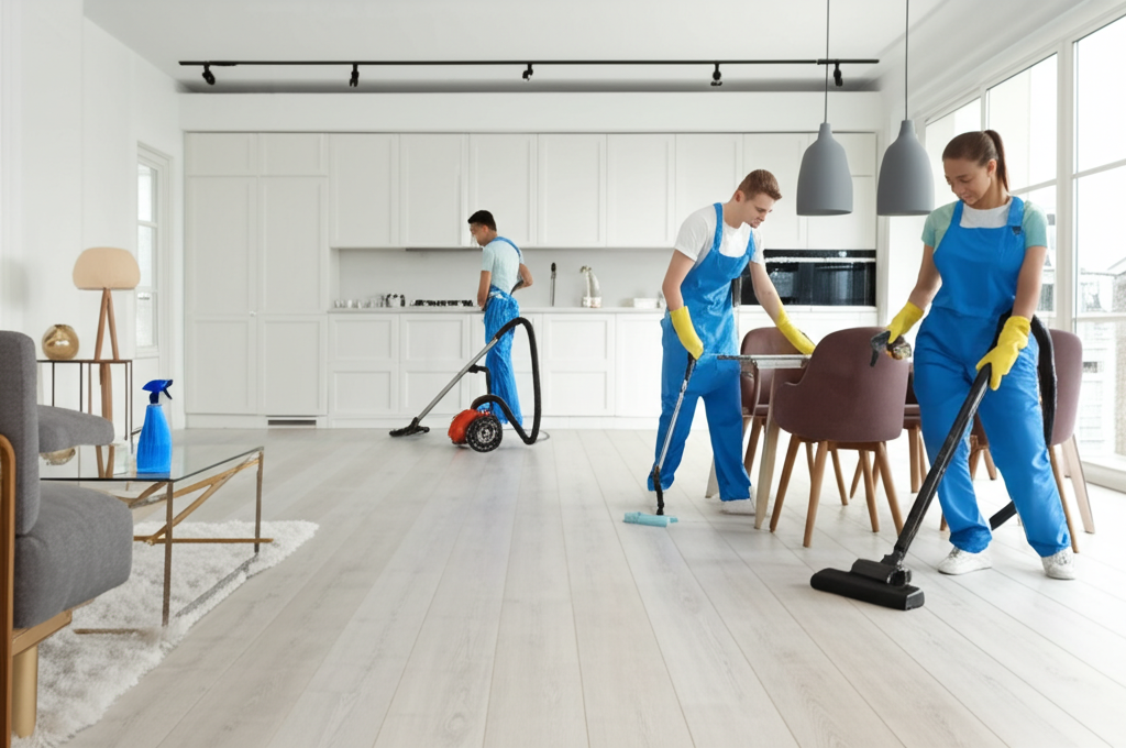 Professional cleaning service in action